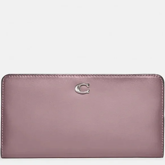 Coach Faded Purple Smooth Leather Skinny Wallet - Picture 1 of 3